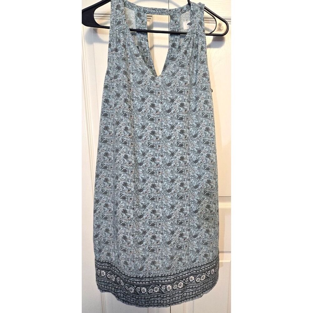 Old Navy Floral Shift Dress Womens S P Petite Double V Neck Knee Length